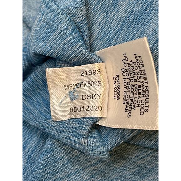 Peter Millar Crown Crafted Performance Polo Shirt Blue Heather Knit Sz Sm Golf - Picture 12 of 12